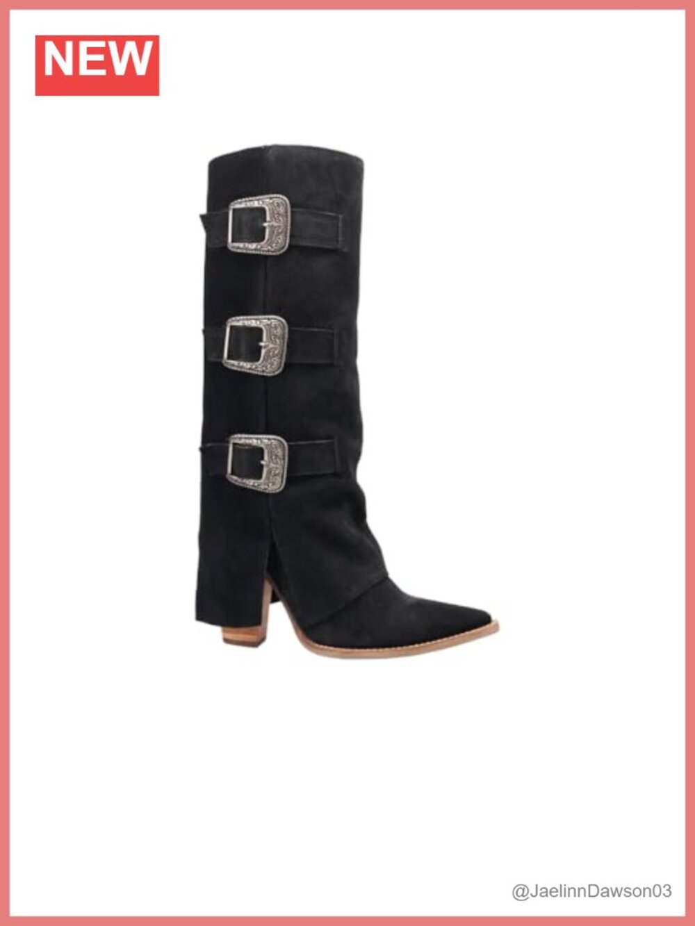 Dingo Suede Leather Over the Knee Snip Toe Boots Block Heel Pull-On